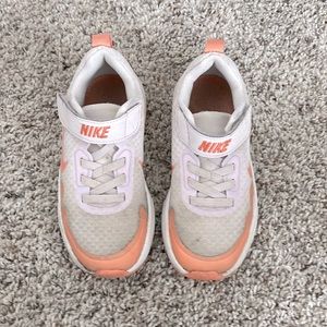 Used Nike sneakers in size 11c - light purple and coral